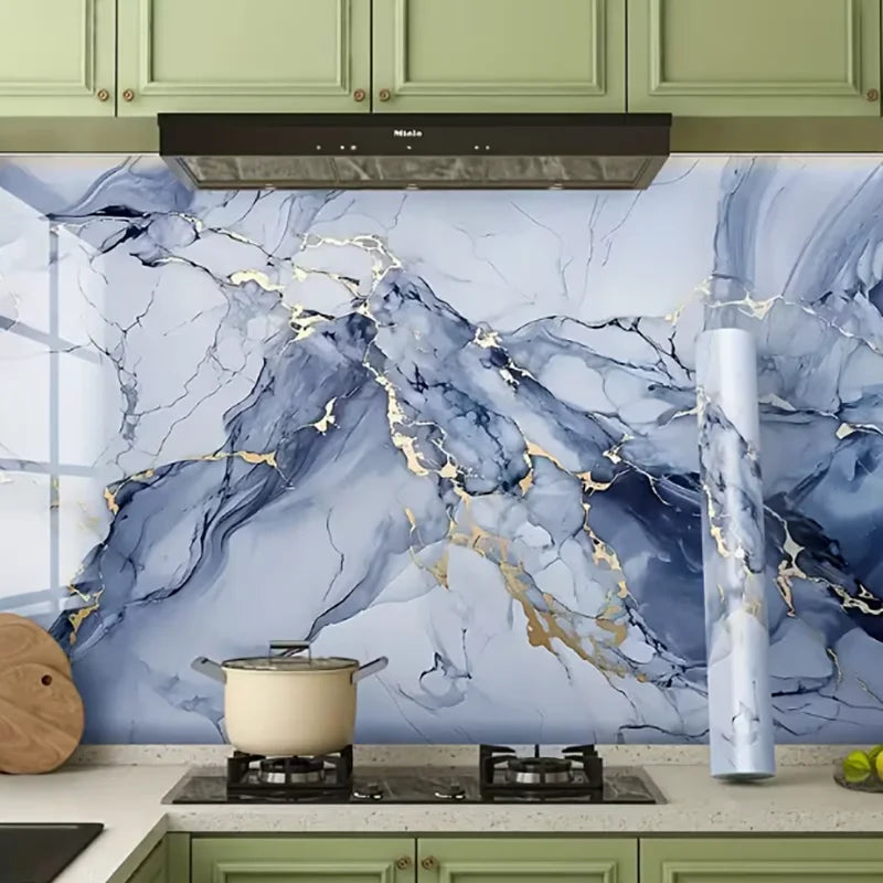 1 roll of marble wall sticker waterproof anti fouling oil proof PVC self-adhesive wallpaper kitchen wall sticker