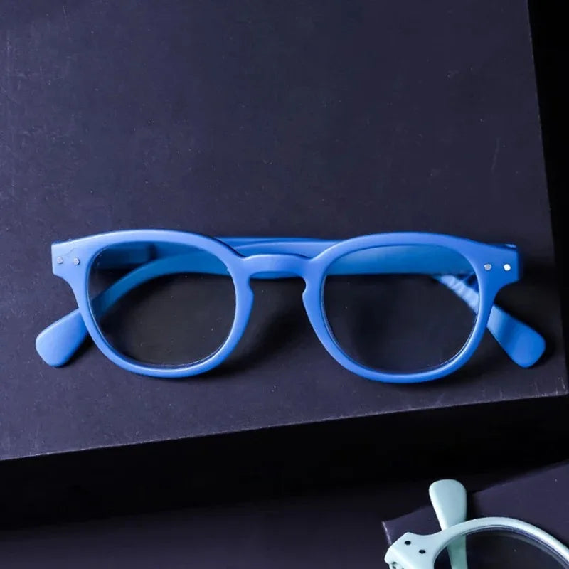 Reading Glasses Round Men Women Glasses With Spring Hinge Large round Eyeglasses Frame Presbyopia Hyperopia