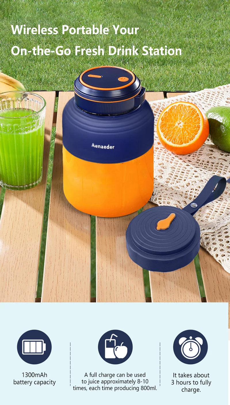 1300ml New Wireless Portable Fruit Juicer Charging Small Complementary Food Crushed Ice Household Multifunctional Juicer 2026