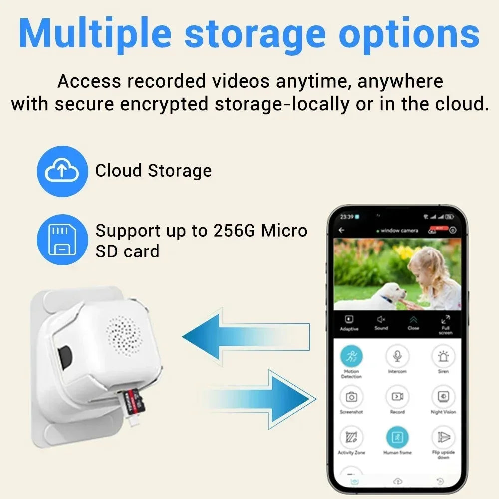 5MP Window Camera 5GHz WiFi Indoor Cameras For Home Security Color Night Vision Motion Detection 24/7 Recording Quick Install