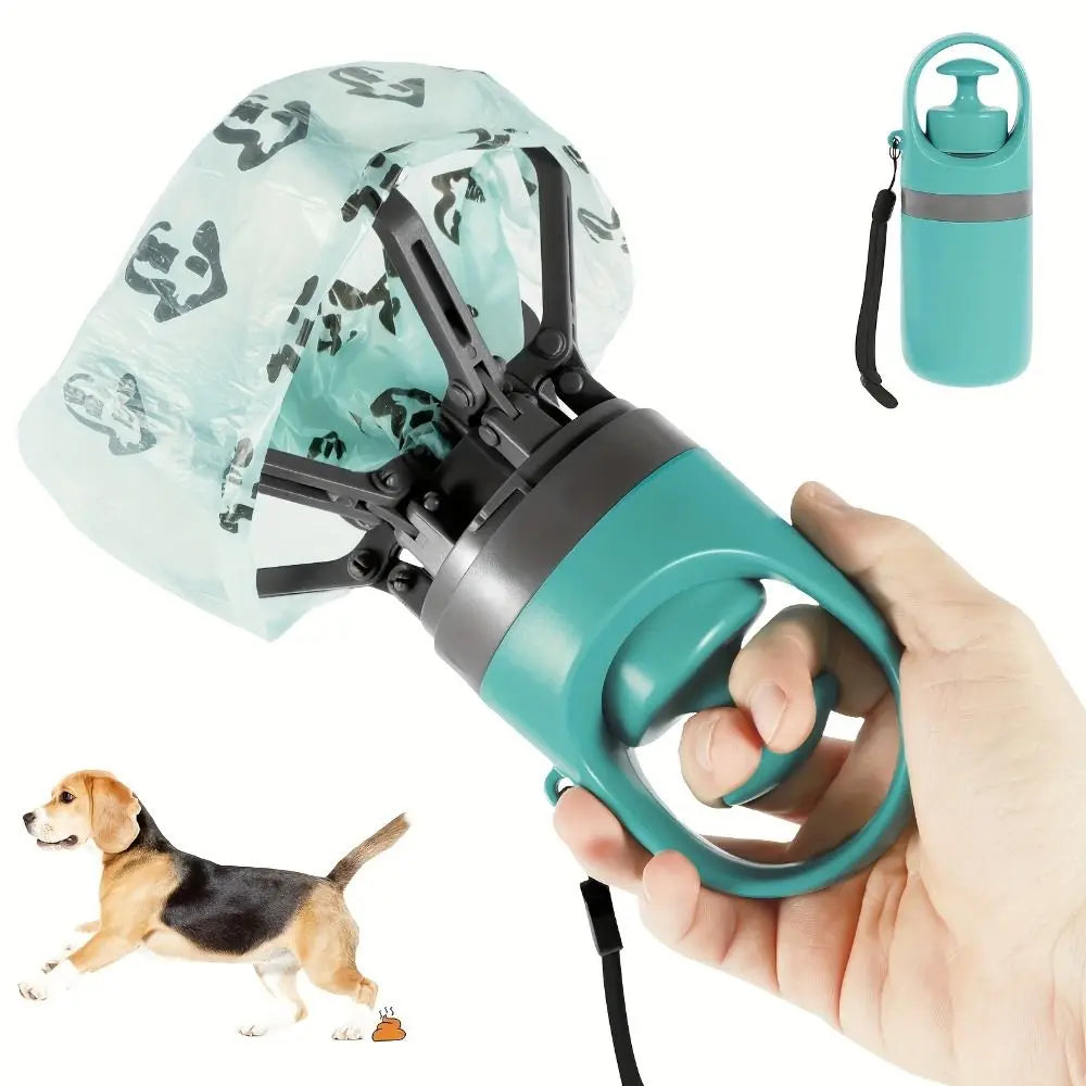New Portable Dog Pooper Scooper Leak-Proof with Bag Attachment Claw Grabber Pickup Tool No Touch Dog Waste Pick-up Cleaner