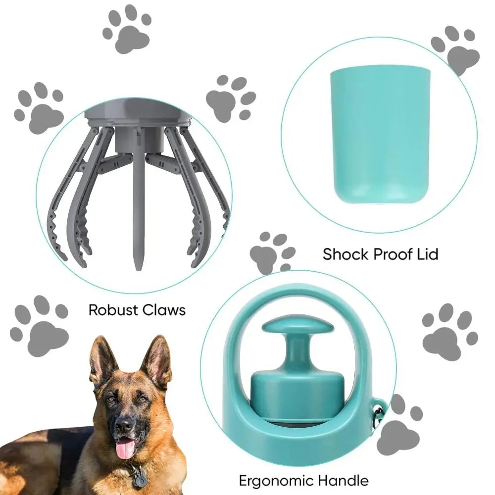 New Portable Dog Pooper Scooper Leak-Proof with Bag Attachment Claw Grabber Pickup Tool No Touch Dog Waste Pick-up Cleaner