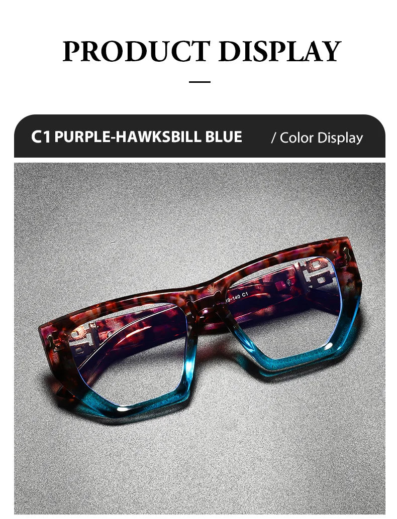 Brand Design Women Oversized Polygon Frame Photochromic Prescription Glasses Anti Blue Ray Hyperopia Myopia Astigmatism Eyewear