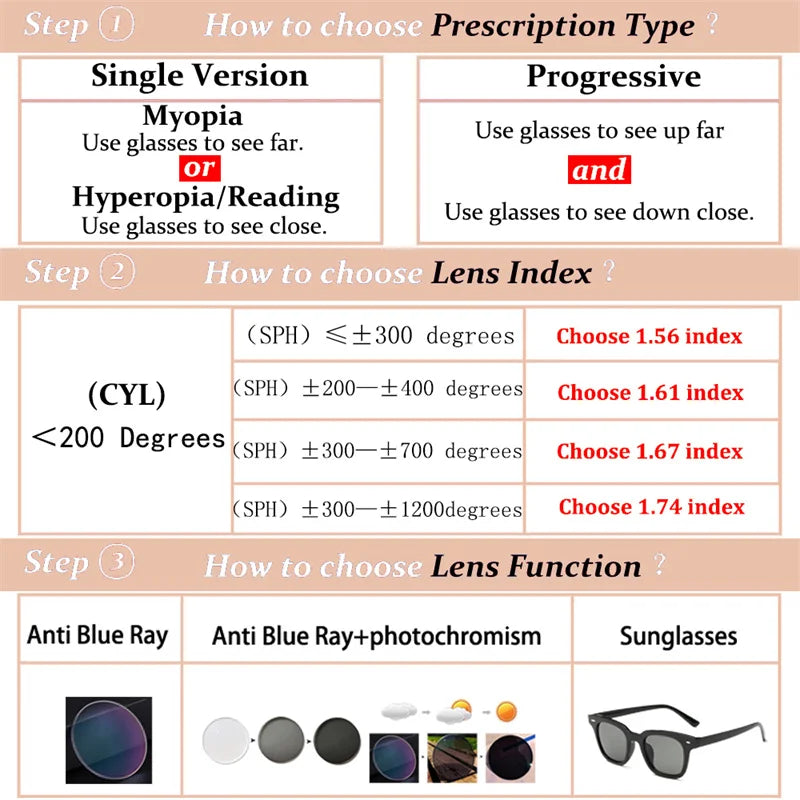 Brand Design Women Oversized Polygon Frame Photochromic Prescription Glasses Anti Blue Ray Hyperopia Myopia Astigmatism Eyewear