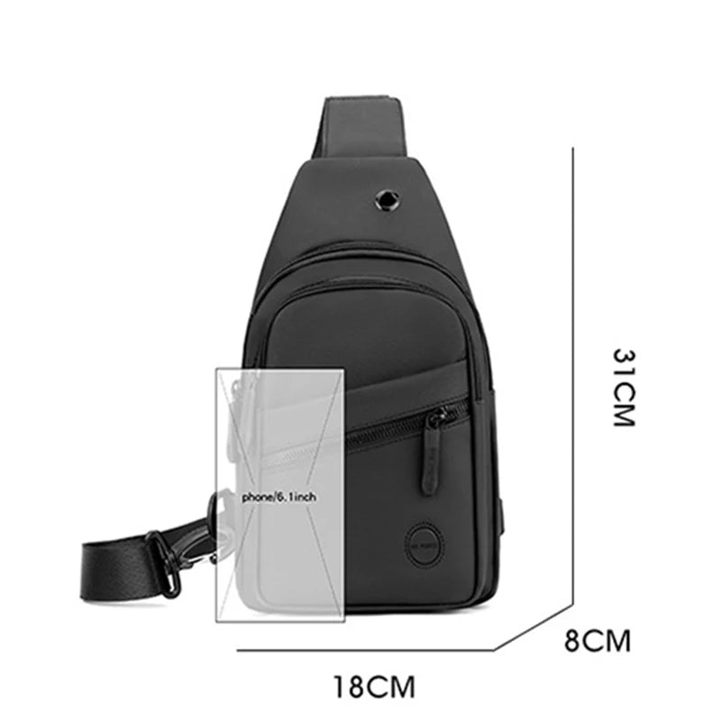 Men Cross Body Bag Sling Backpack Travel Fashion Outdoor Sports Waterproof Nylon Male Purse Side Shoulder Chest Messenger Bag