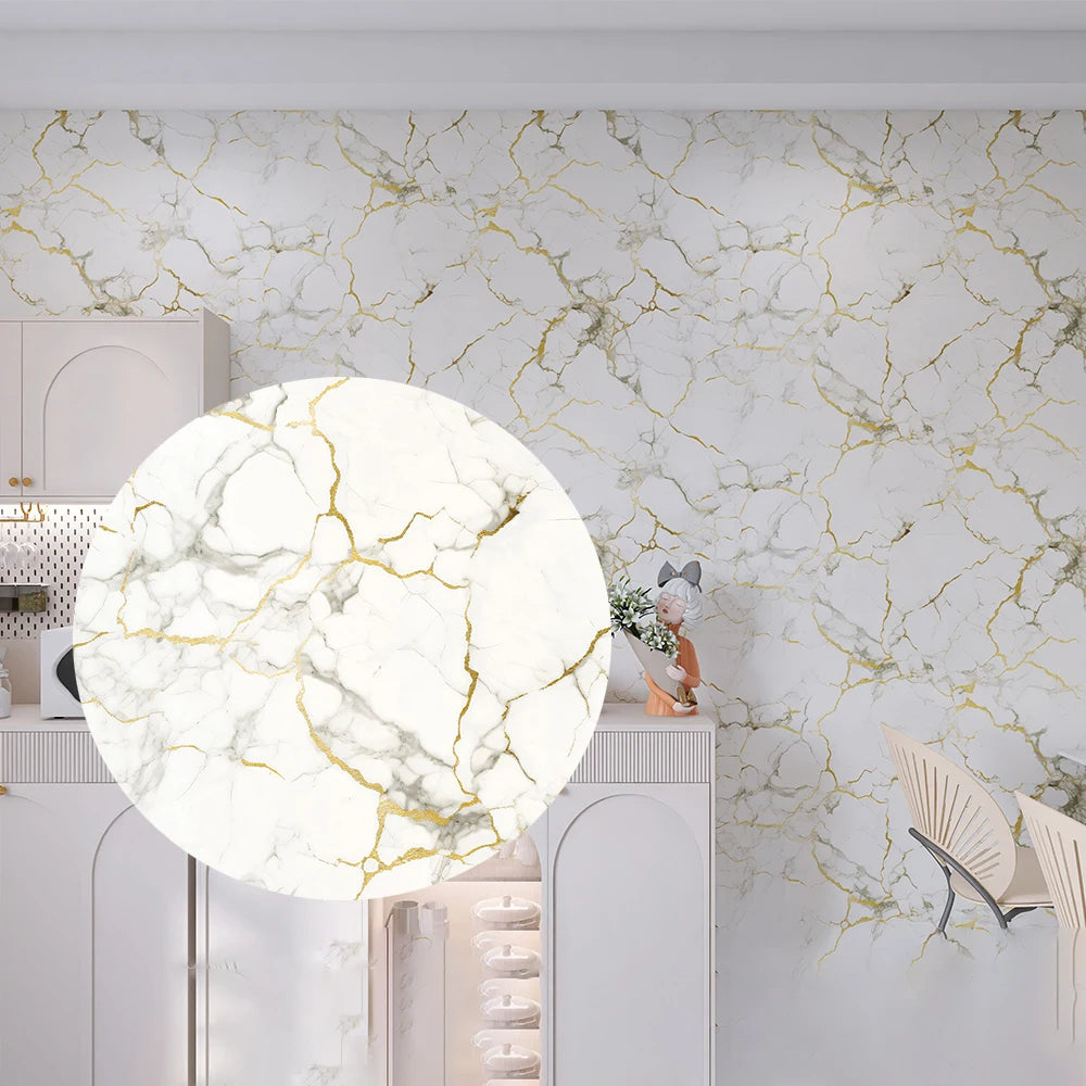 1 roll of marble wall sticker waterproof anti fouling oil proof PVC self-adhesive wallpaper kitchen wall sticker