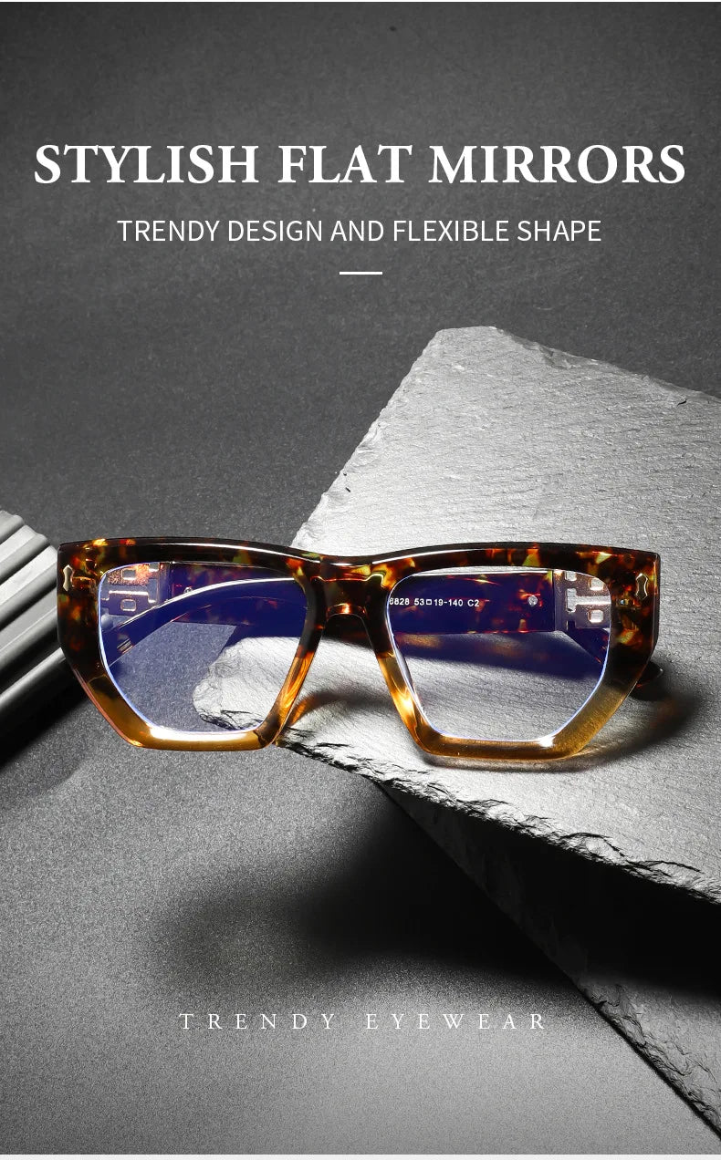Brand Design Women Oversized Polygon Frame Photochromic Prescription Glasses Anti Blue Ray Hyperopia Myopia Astigmatism Eyewear