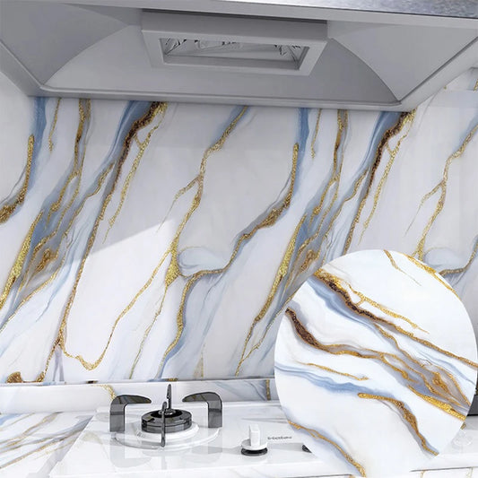 1 roll of marble wall sticker waterproof anti fouling oil proof PVC self-adhesive wallpaper kitchen wall sticker