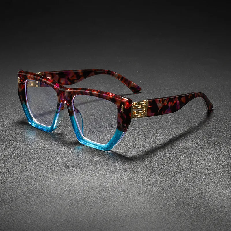 Brand Design Women Oversized Polygon Frame Photochromic Prescription Glasses Anti Blue Ray Hyperopia Myopia Astigmatism Eyewear
