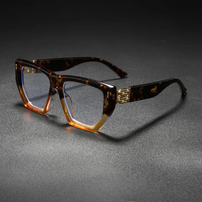 Brand Design Women Oversized Polygon Frame Photochromic Prescription Glasses Anti Blue Ray Hyperopia Myopia Astigmatism Eyewear