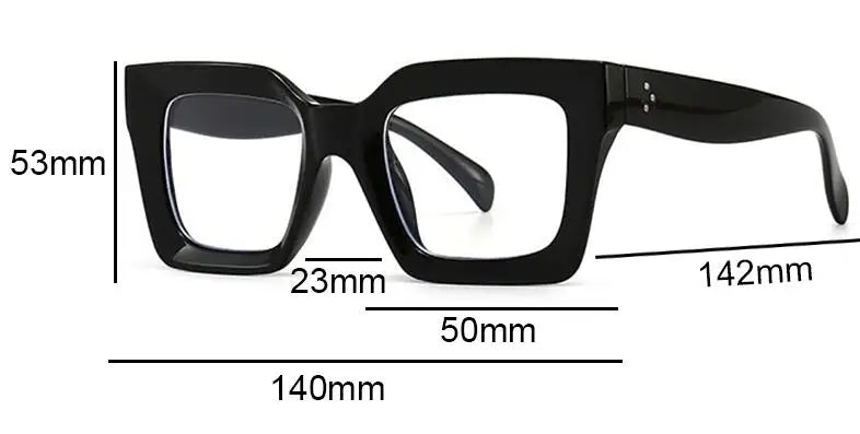 Vintage Oversized Square Anti Blue Light Reading Glasses Women Men Trending Optical Eyewear Finished Hyperopia Eyeglasses +2 +5