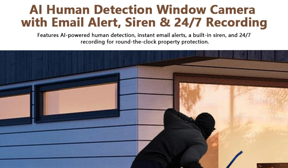 5MP Window Camera 5GHz WiFi Indoor Cameras For Home Security Color Night Vision Motion Detection 24/7 Recording Quick Install