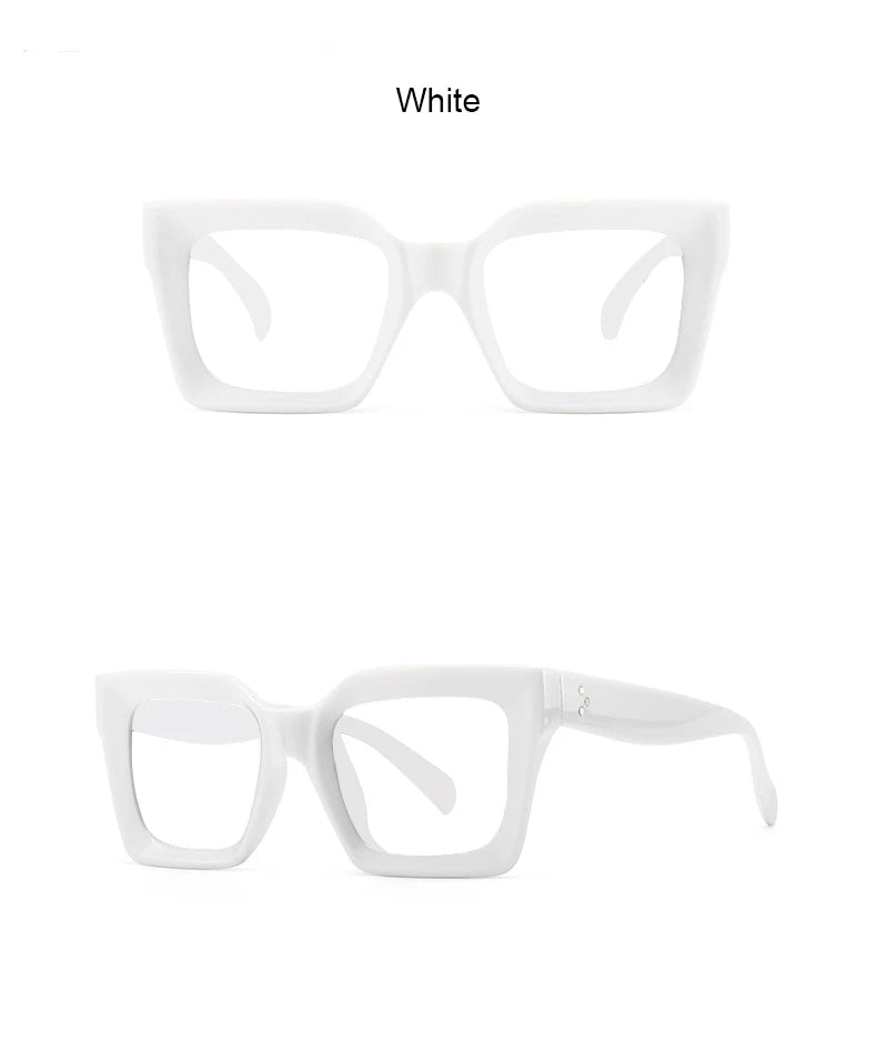 Vintage Oversized Square Anti Blue Light Reading Glasses Women Men Trending Optical Eyewear Finished Hyperopia Eyeglasses +2 +5