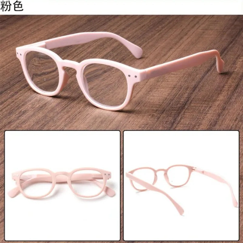 Reading Glasses Round Men Women Glasses With Spring Hinge Large round Eyeglasses Frame Presbyopia Hyperopia