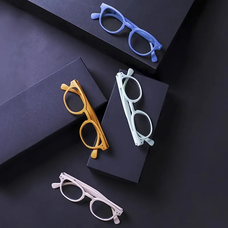 Reading Glasses Round Men Women Glasses With Spring Hinge Large round Eyeglasses Frame Presbyopia Hyperopia