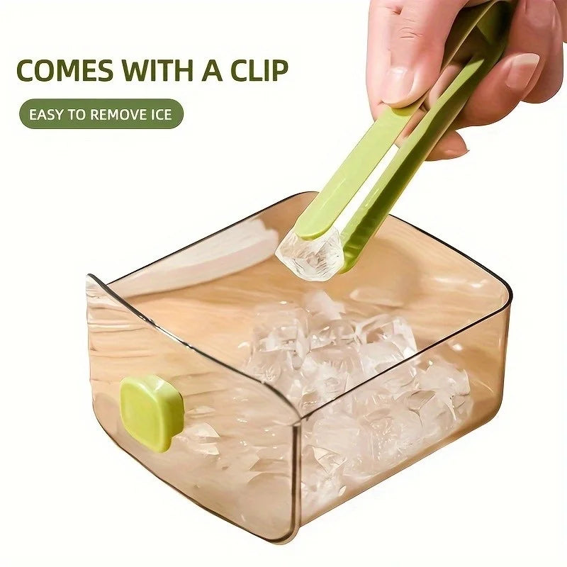 48-Cube Ice Maker with Easy-Press Lid - Double Layer, DIY Frozen Treats & Beverage Essential,kitchen accessories,gadgets