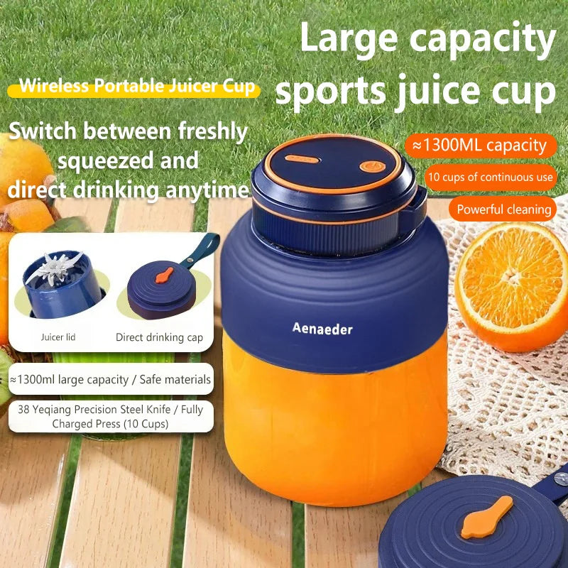 1300ml New Wireless Portable Fruit Juicer Charging Small Complementary Food Crushed Ice Household Multifunctional Juicer 2026
