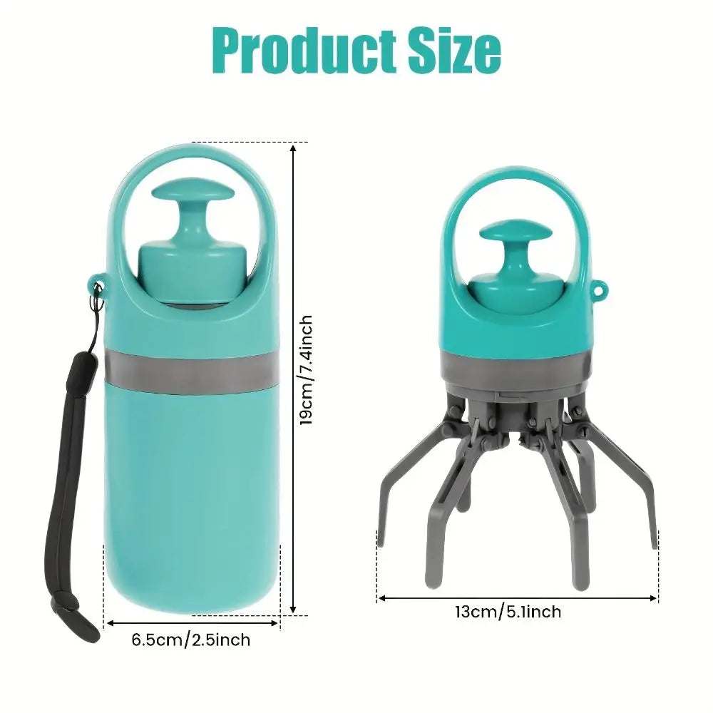 New Portable Dog Pooper Scooper Leak-Proof with Bag Attachment Claw Grabber Pickup Tool No Touch Dog Waste Pick-up Cleaner
