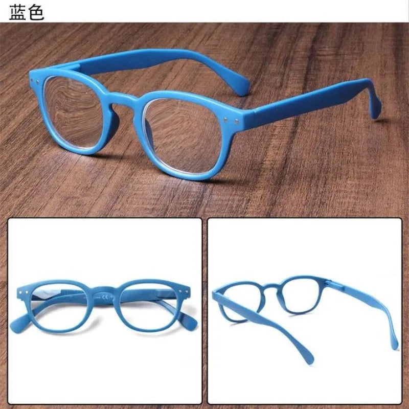 Reading Glasses Round Men Women Glasses With Spring Hinge Large round Eyeglasses Frame Presbyopia Hyperopia