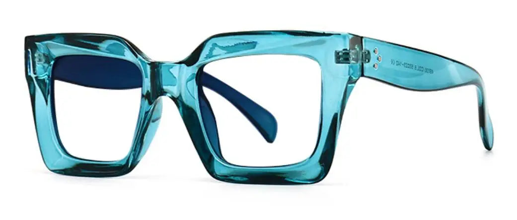 Vintage Oversized Square Anti Blue Light Reading Glasses Women Men Trending Optical Eyewear Finished Hyperopia Eyeglasses +2 +5