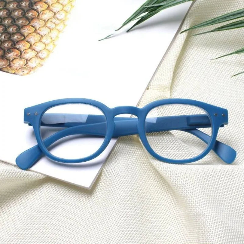 Reading Glasses Round Men Women Glasses With Spring Hinge Large round Eyeglasses Frame Presbyopia Hyperopia