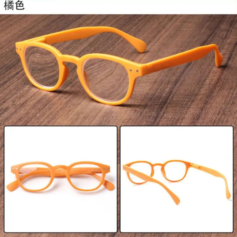 Reading Glasses Round Men Women Glasses With Spring Hinge Large round Eyeglasses Frame Presbyopia Hyperopia